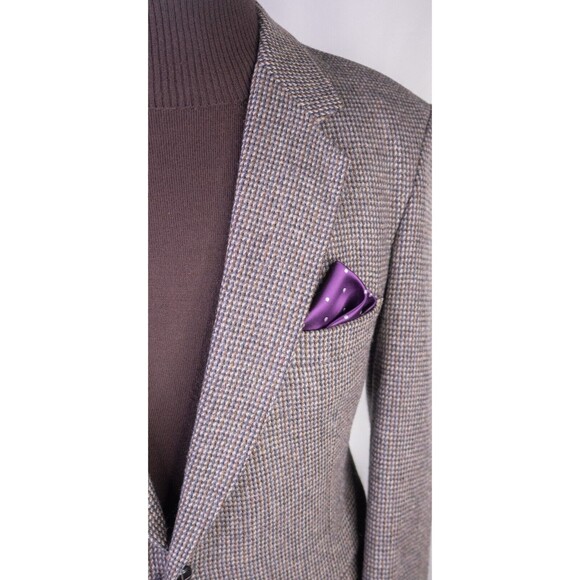 VTG Joe Namath Men's Tweed Sport Coat Blazer Two Button Wool Houndstooth 46R EUC - Picture 4 of 14